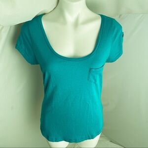 Express teal scoop neck cotton modal t-shirt M